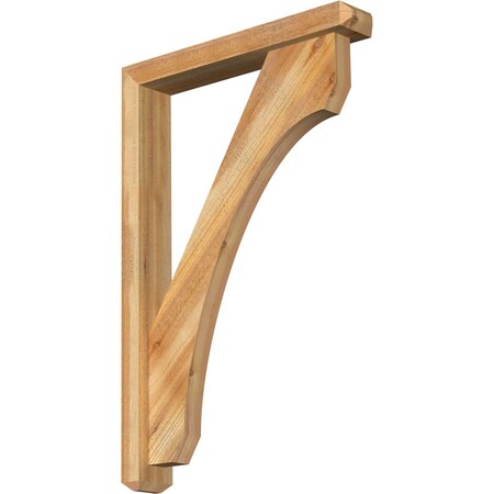 Ekena Millwork Legacy Craftsman Rough Sawn Bracket w/ Offset Brace, Western Red Cedar, 4"W x 24"D x 36"H BKT0402X24X36LEC04RWR